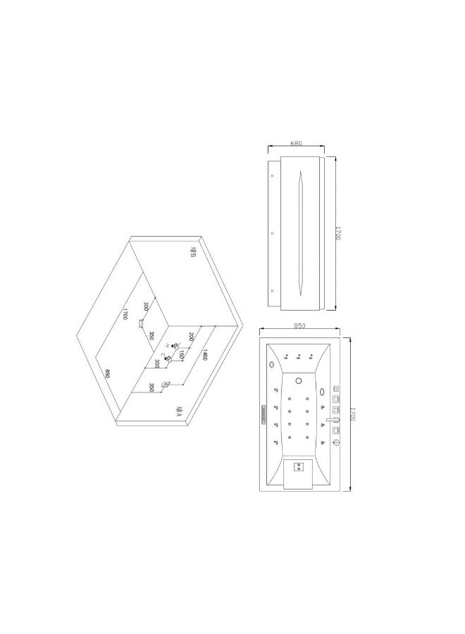 DANUBE HOME Milano Atlantis Plus Massage Bath Tub W/Digital Panel Air Bubble 1700*850*675 (1 Pieces/Set) Acrylic Body With Metal Rod Support Massage Bathtub |Bath Tub With Massager For Bathroom-White - Image 5