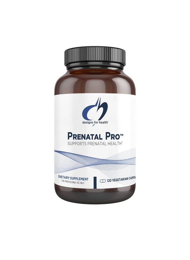 designs for health - Prenatal Pro Multivitamin For Women With Prenatal Vitamins A D E + Vitamin K Includes Bioactive Folate + Calcium Magnesium Zinc Nursing + Postpartum Essentials (120 Caps) - Image 1