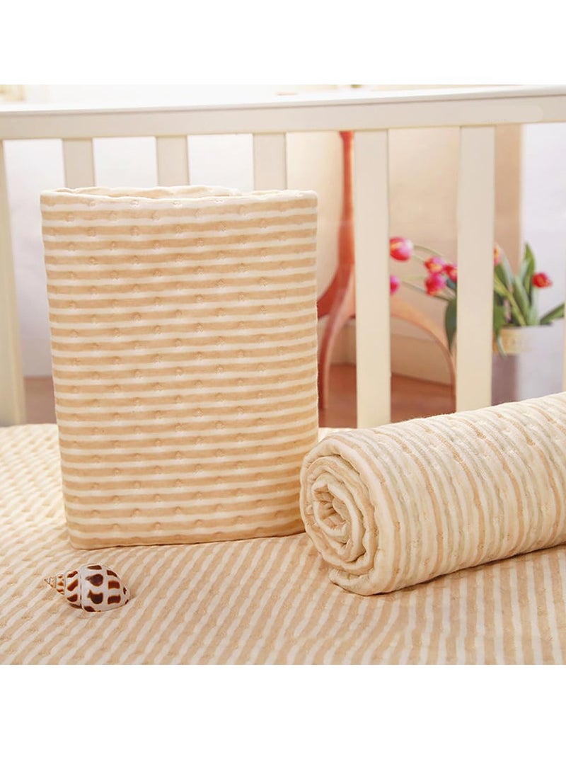 Gonice Waterproof Baby Bed Pad, Toddler Cover Underpads 100% Cotton Surface, 31.5"x39.4" Washable Mattress Protector, 4 Layer Incontinence Pads for Baby Toddler Children Adults (Brown White)  - Image 2