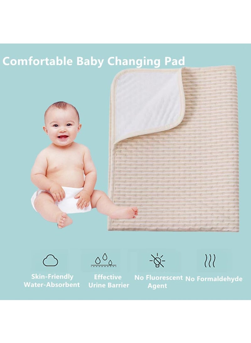 Gonice Waterproof Baby Bed Pad, Toddler Cover Underpads 100% Cotton Surface, 31.5"x39.4" Washable Mattress Protector, 4 Layer Incontinence Pads for Baby Toddler Children Adults (Brown White)  - Image 3