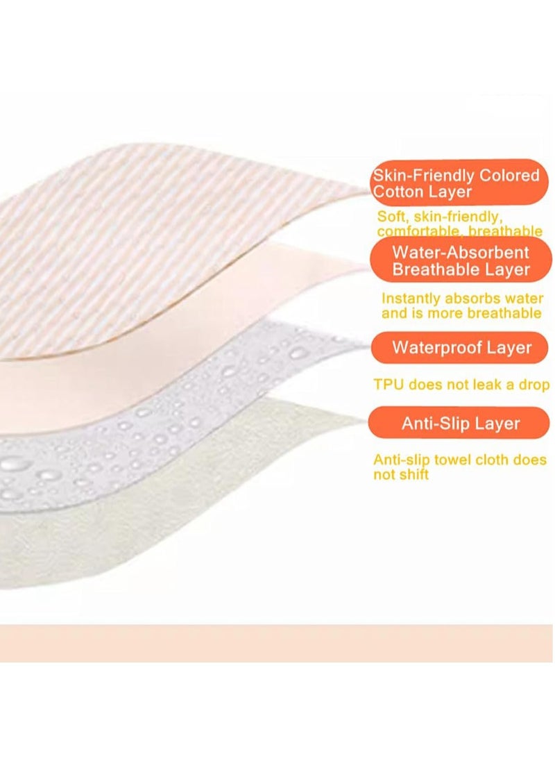 Gonice Waterproof Baby Bed Pad, Toddler Cover Underpads 100% Cotton Surface, 31.5"x39.4" Washable Mattress Protector, 4 Layer Incontinence Pads for Baby Toddler Children Adults (Brown White)  - Image 5