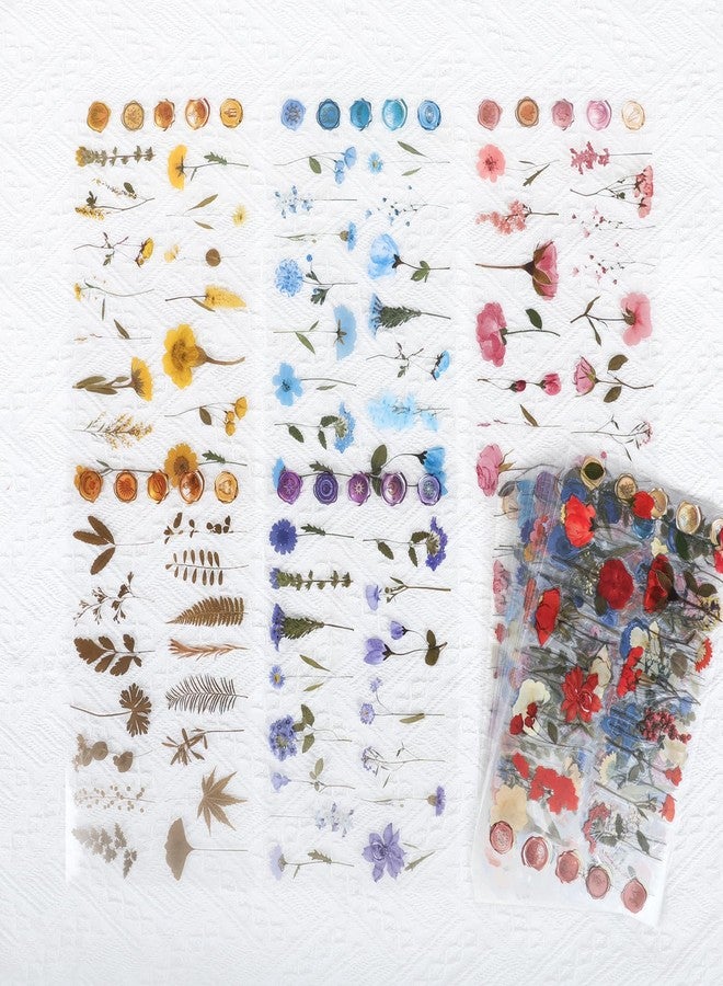 NESCCI Pressed Flower Themed Stickers Set (240 Pcs) Stickers,Scrapbook Supplies,Dried Flowers Resin Stickers,Scrapbook Stickers,journaling Stickers,Flower Stickers,Laptop Stickers,Wax Seal Stickers - Image 2
