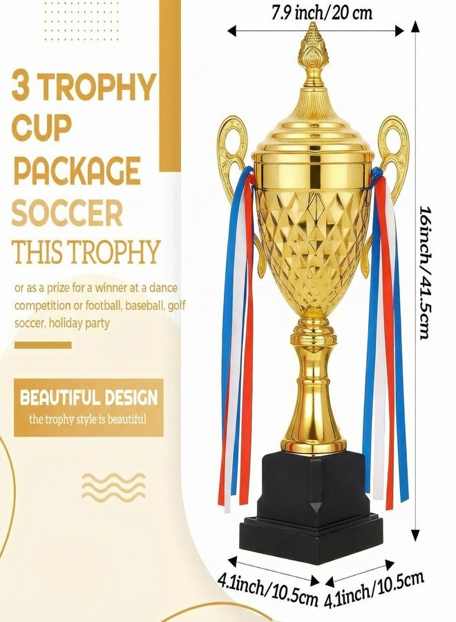 كأس ليليافار لكرة القدم، كأس ذهبي كبير، جوائز معدنية، كأس العالم لكرة القدم، لبطولات كأس الرياضة، مسابقات كرة السلة، البطولات، الاحتفالات، الحفلات، الهدايا (3 قطع، 16 × 7.9 بوصة) - Image 2