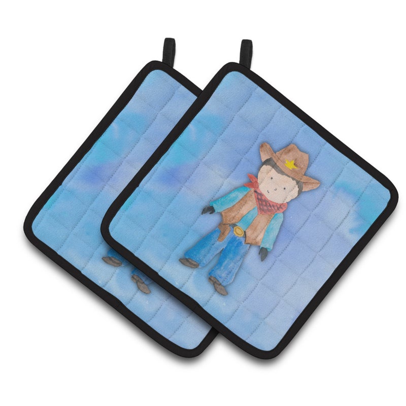 Caroline's Treasures ""Caroline's Treasures Cowboy Watercolor Decorated pot holder  7.5""""H x 7.5""""W  Multicolor"" 