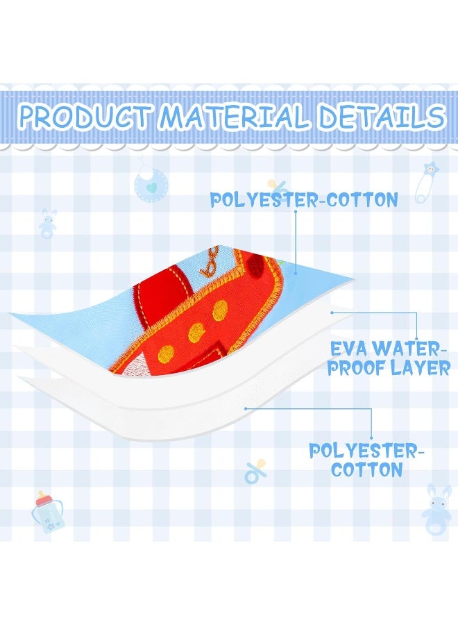 2ooya 7Pcs Cotton Waterproof Baby Bibs Hook Loop Closure Newborn Bib Keepsake Baby Gift for Drooling Feeding Eating - Image 4