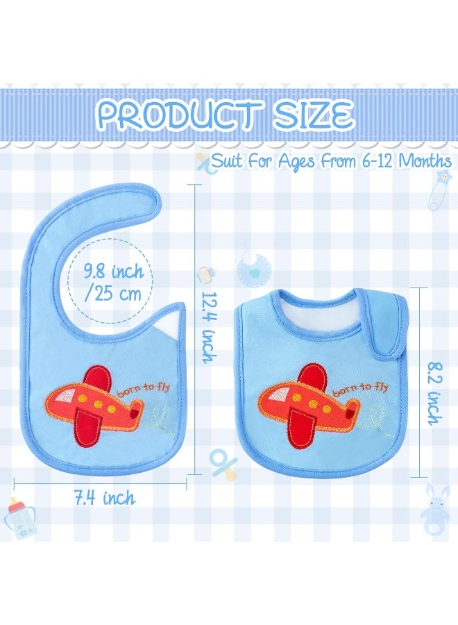 2ooya 7Pcs Cotton Waterproof Baby Bibs Hook Loop Closure Newborn Bib Keepsake Baby Gift for Drooling Feeding Eating - Image 2