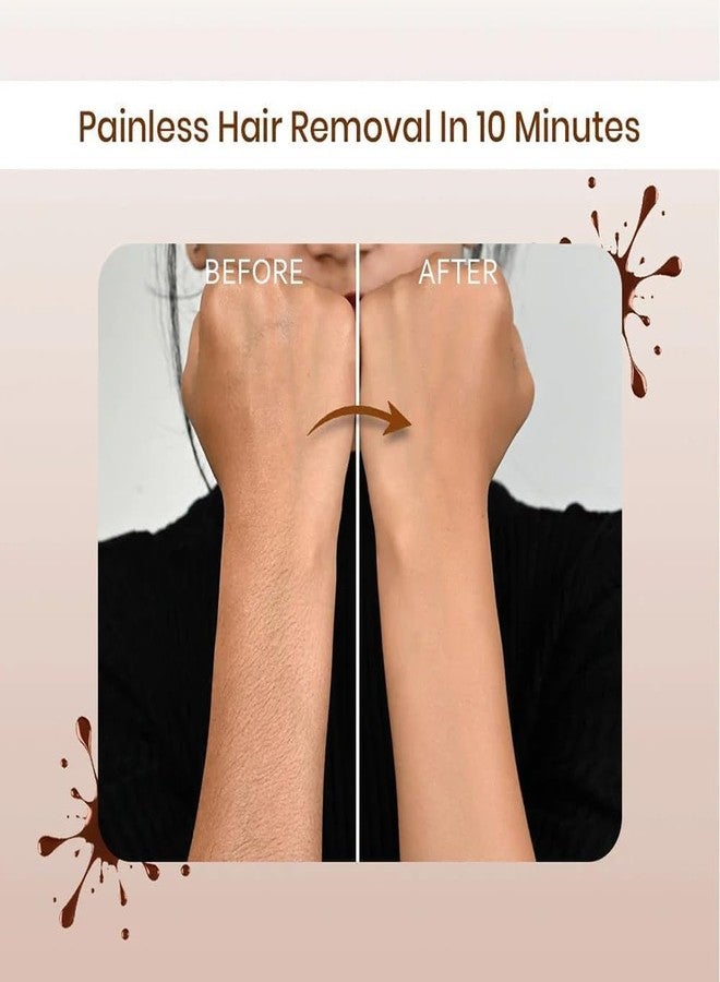 PUNZONE بودرة شمع الجسم والوجه بنكهة الشوكولاتة من بونزون - إزالة سريعة للشعر من الذراعين والساقين والوجه | حل بسيط لإزالة الشعر بالشمع في المنزل للحصول على نتائج ناعمة كالحرير - Image 5