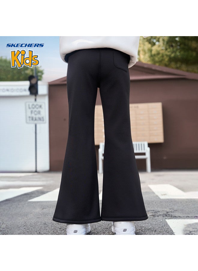 Skechers Girls' Kids Pants  Winter Fashion Casual Stretch Flared Pants Carbon Black 120 - Image 2