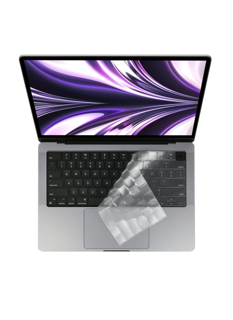 Generic Premium Keyboard Cover Skin Ultra Thin for MacBook Air 15" M3 M2 (A3114 A2941), Air 13.6" (A3113 A2681) 2024-2021, Pro 14" 16" M4 M3 M2 M1 (A3112 A3401 A3185 A2918 A2992 A2779 A2442 A2991 A2780 A2485)Clear TPU Skin  - Image 1