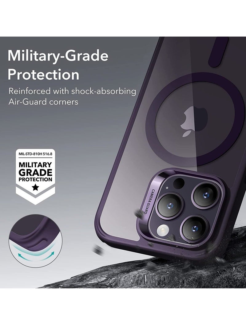 MUNTAQI MagSafe Phone Case Supports Magnetic Wireless Charging, Shockproof Military-Grade Protection, Scratch-Resistant Back, Classic Hybrid Cover for iPhone 14 Pro, Clear Purple - Image 5