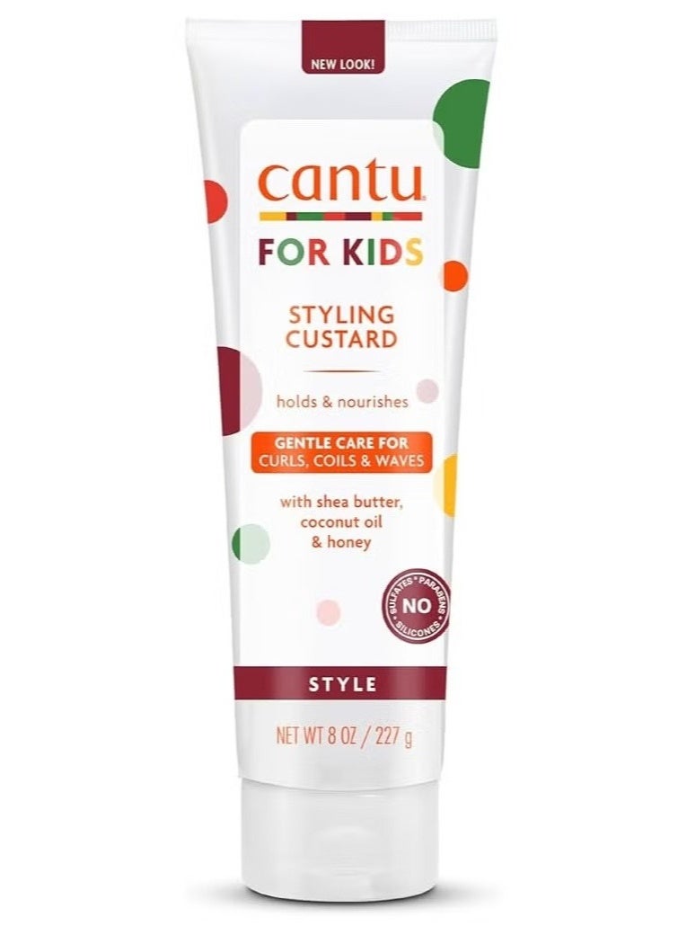 Cantu For Kids Styling Custard Hair Cream White Gentle Care Of Children's Curls Coils & Waves 227grams - Image 1