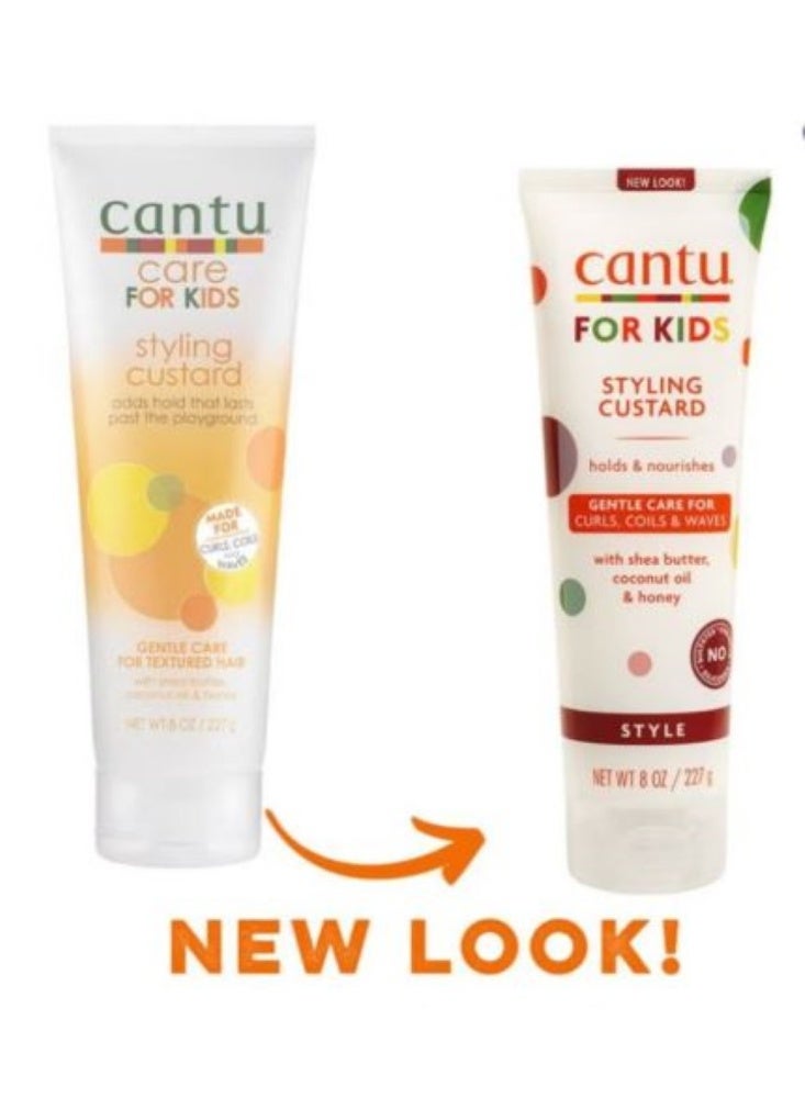 Cantu For Kids Styling Custard Hair Cream White Gentle Care Of Children's Curls Coils & Waves 227grams - Image 3