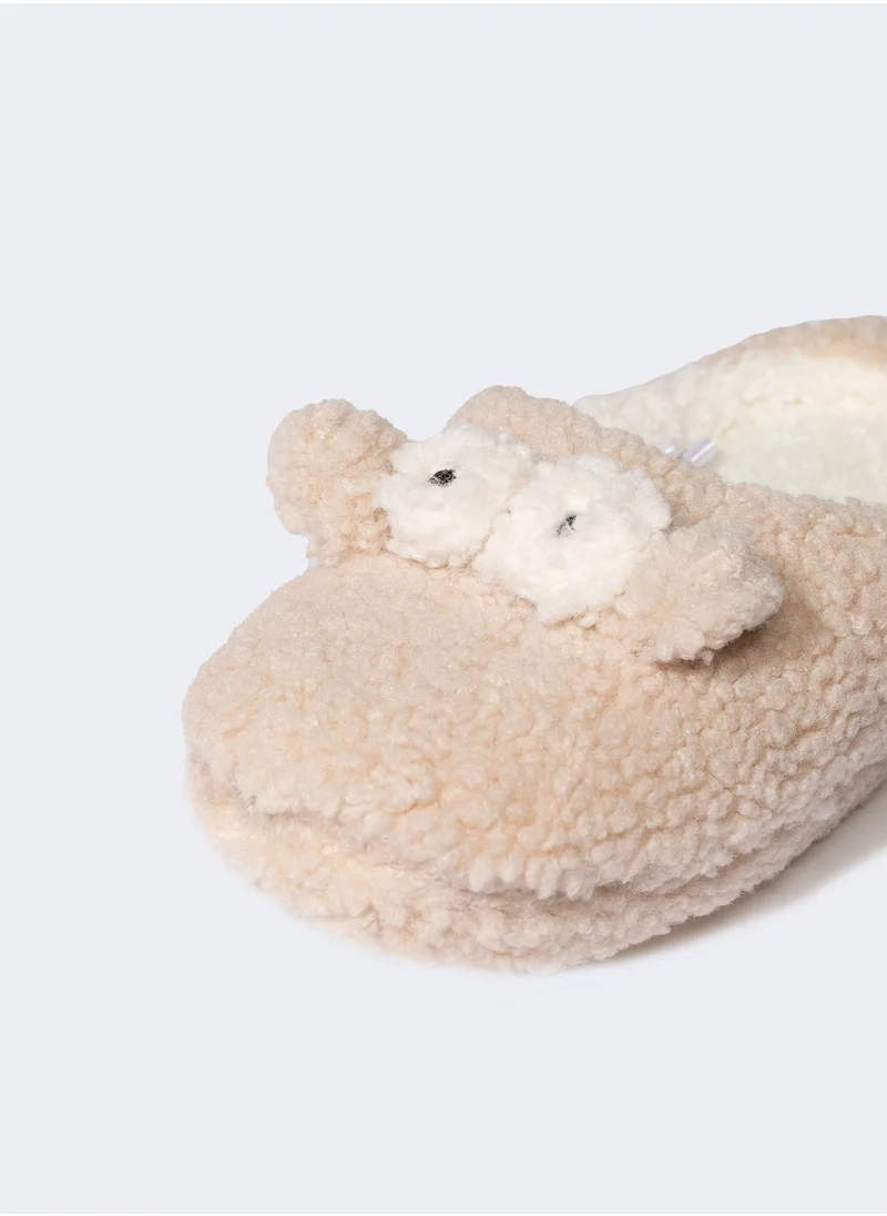 DeFacto Bow Detailed Flat Sole Plush Slippers