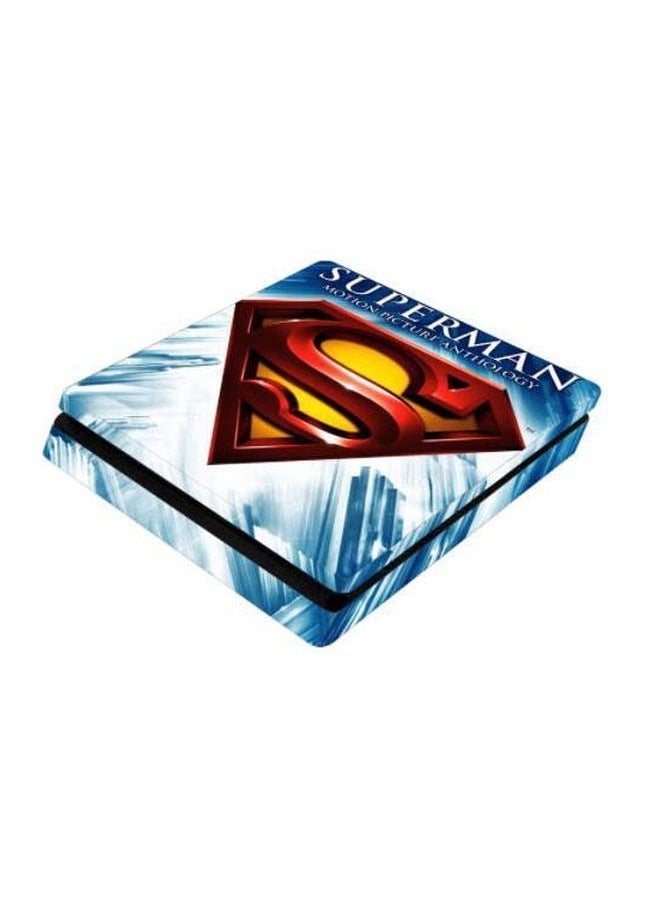 NIBEMINENT - 4-Piece Superman Themed Console And Controller Sticker Set For PlayStation 4 Slim - Image 1