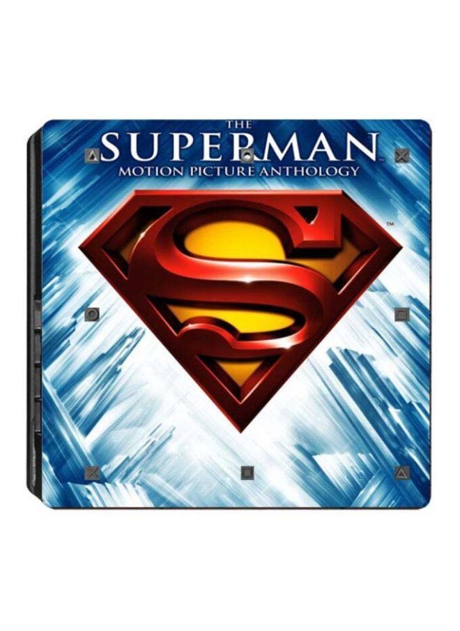 NIBEMINENT - 4-Piece Superman Themed Console And Controller Sticker Set For PlayStation 4 Slim - Image 1