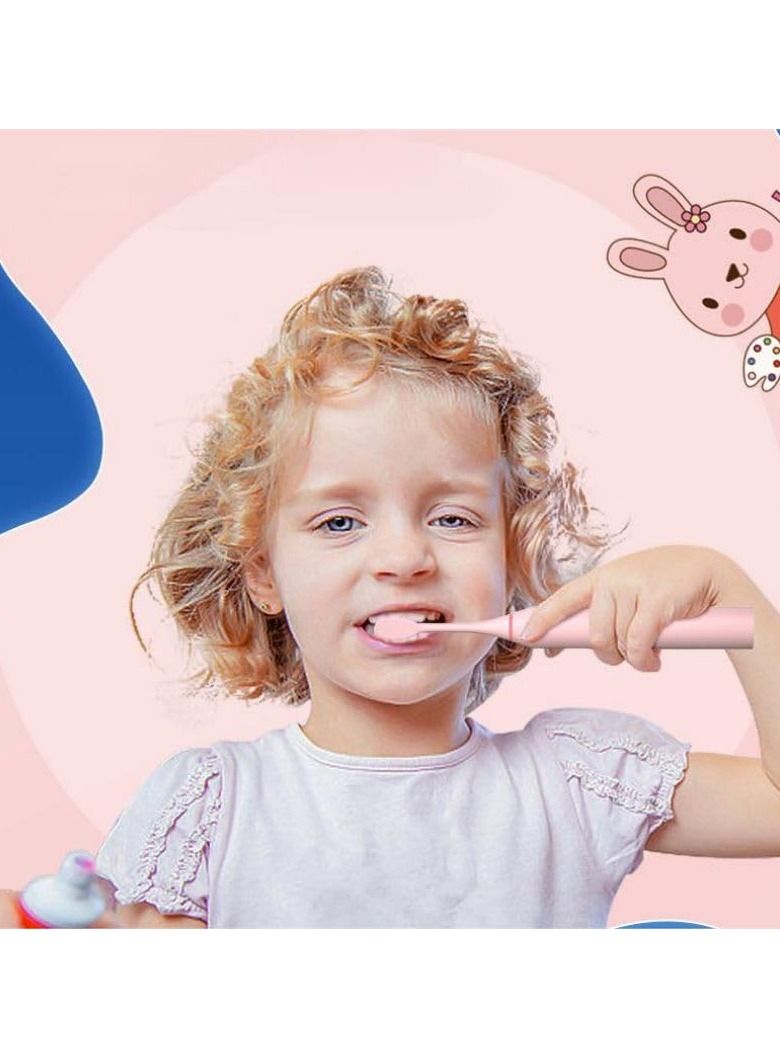 كول بيبي أطفال فرشاة الأسنان الكهربائية لطيف الكرتون فرشاة الأسنان الكهربائية لينة الشعر توقيت ذكي سونيك فرشاة الأسنان الكهربائية الزرقاء - Image 2