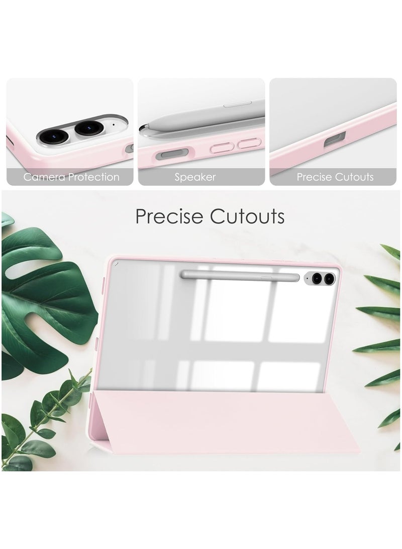 VKL Hybrid Slim Case for Samsung Galaxy Tab S9 FE 10.9 Inch/Galaxy Tab S9 11 Inch 2023, Ratesell Shockproof Cover with Clear Transparent Back Shell, with S Pen Holder Pink - Image 4