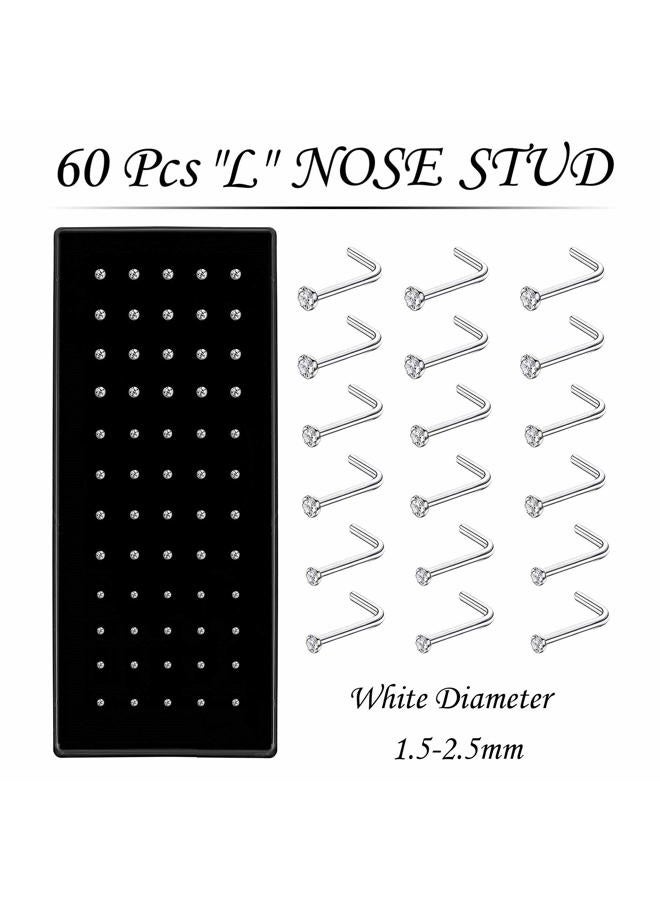 NewCraft 3 Sets 160Pcs Nose Rings Studs and Nose Rings Hoops, Surgical Stainless Steel Hypoallergenic Nose Piercing Jewelry for Women Men and Ideal Gift, Metal, drusy quartz - Image 2