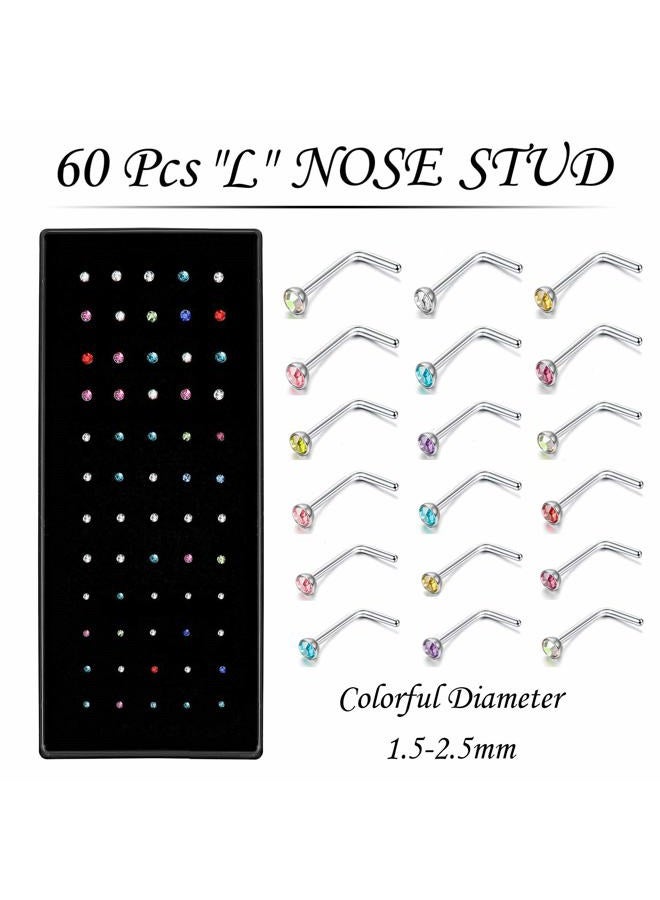 NewCraft 3 Sets 160Pcs Nose Rings Studs and Nose Rings Hoops, Surgical Stainless Steel Hypoallergenic Nose Piercing Jewelry for Women Men and Ideal Gift, Metal, drusy quartz - Image 3