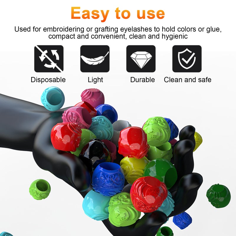 200pcs Tattoo Embroidery Ink Cups with Base Thickened Tattoo Pigment Cups for Tattoo ink Microblading Makeup Tattooing Supplies - Image 4