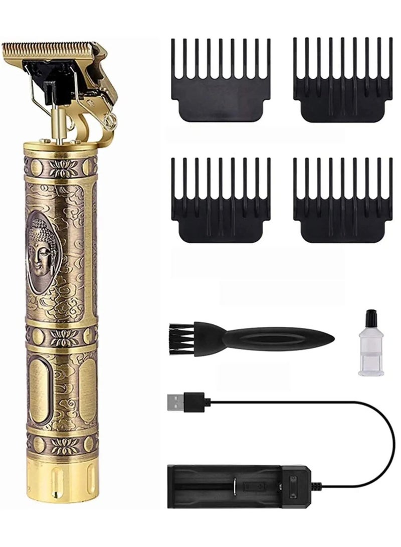 Electric Hair Clipper Rechargeable Shaver Low Noise Professionals Design Perfect Shaver And Haircut Rechargeable Beard And Moustaches Hair Machine And Trimming(Gold Color & 1 Set) - Image 1