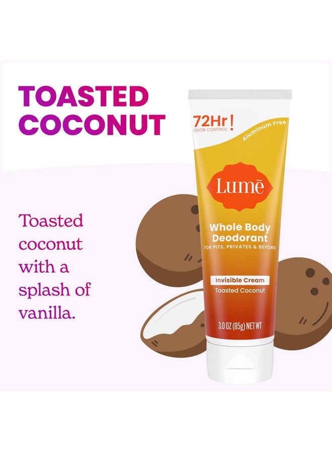 لومي مزيل عرق لوم للجسم بالكامل - أنبوب كريمي غير مرئي - تحكم في الرائحة لمدة 72 ساعة - خالٍ من الألومنيوم وصودا الخبز وآمن على البشرة - 3.0 أونصة (جوز الهند المحمص) - Image 3