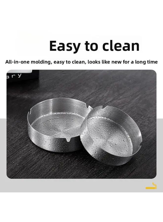 Silvery Stainless Steel Anti Fall Ashtray For Hotel Home Bar Restaurant Use - Image 5