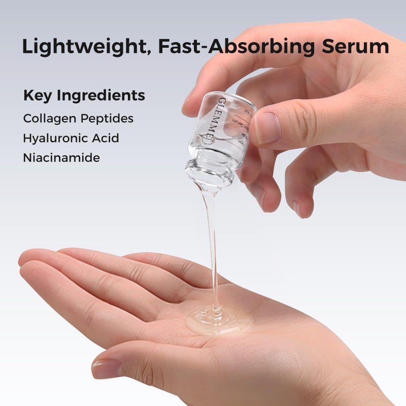 Glemme Micro Infusion System for Face & Neck, Titanium Needle Cosmetic Stamp Hydra Microneedling Serum - Peptides & Hyaluronic Acid Serum for All Skin Types, 0.25mm Home Infusion Set - Image 3