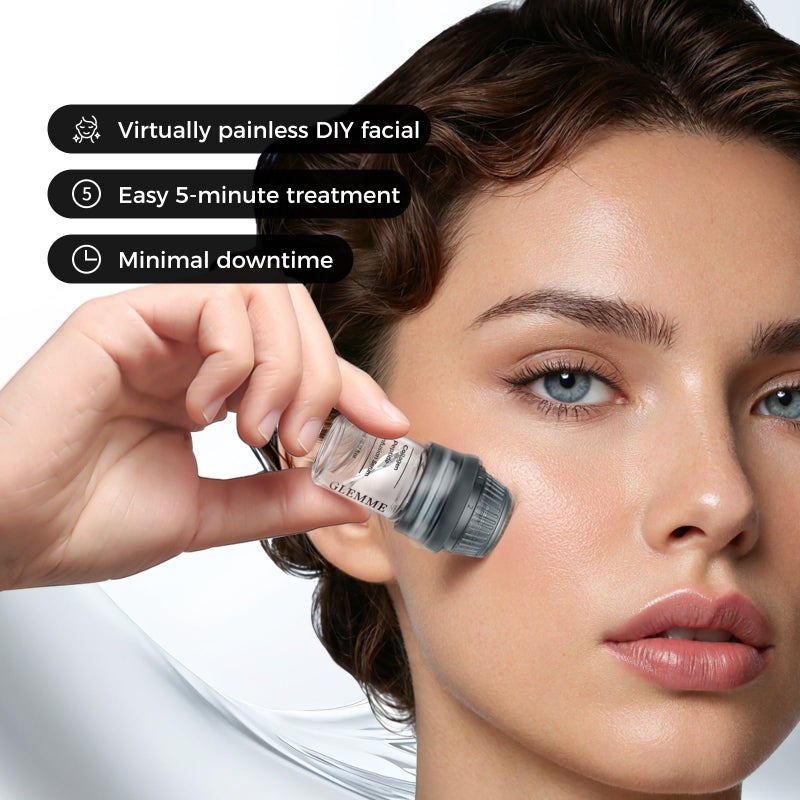 Glemme Micro Infusion System for Face & Neck, Titanium Needle Cosmetic Stamp Hydra Microneedling Serum - Peptides & Hyaluronic Acid Serum for All Skin Types, 0.25mm Home Infusion Set - Image 5