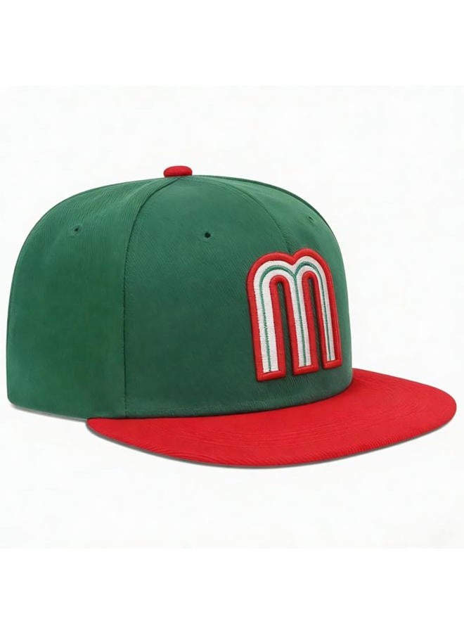 ZENRUIMING 1 Mexican National Flag Baseball Cap, Mother and Child M Embroidered Logo hat(Green) - Image 4