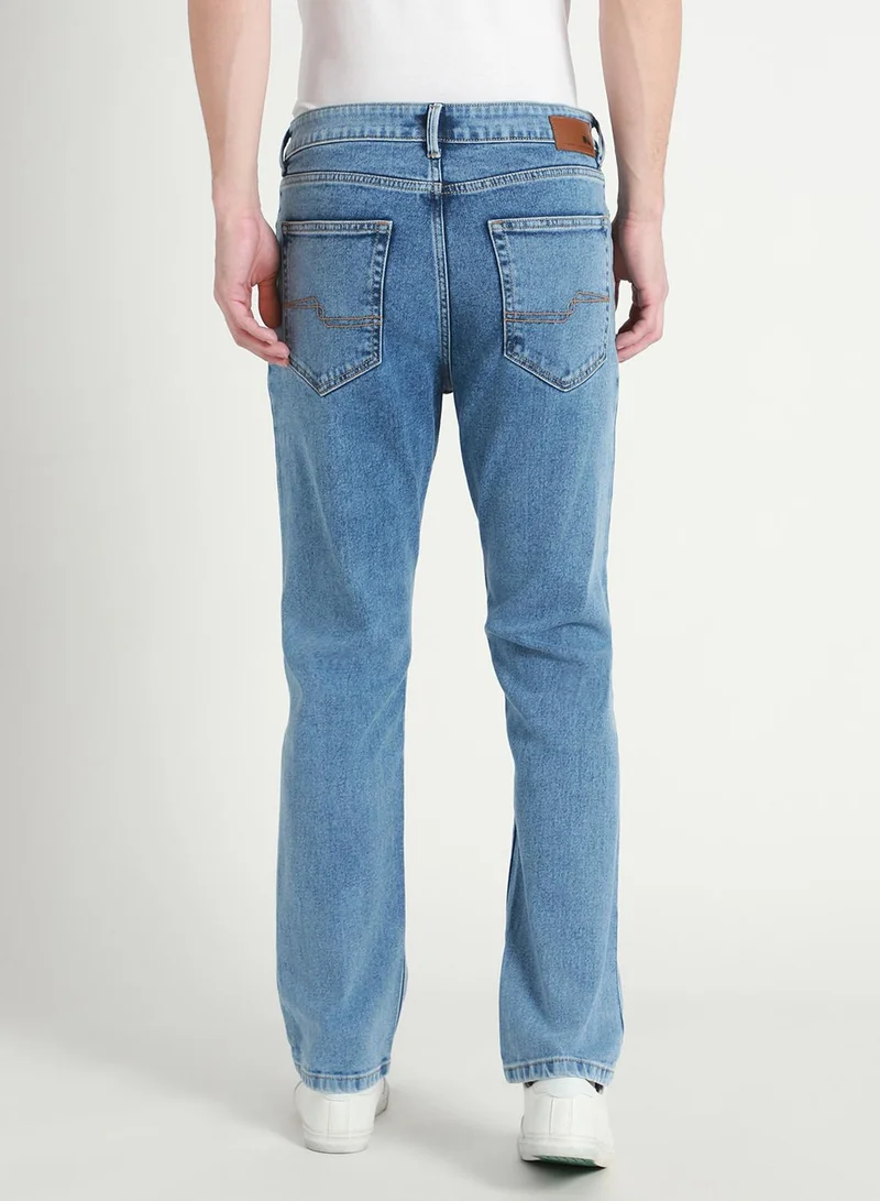 Dennis Lingo  Straight Fit Mid Blue Men's Jeans with Button & Zip Closure (Denim) for Men | Best Price UAE