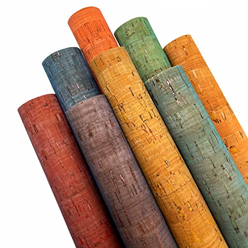 OZXCHIXU 8 pcs/Set Colored Cork Faux Leather Sheets,Thin Soft Cork Leather Fabric for Earrings,Bags,Pencil Case,Wallet,Making DIY Craft,Hair Accessories DIY Projects - Image 4