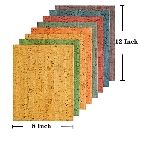 OZXCHIXU 8 pcs/Set Colored Cork Faux Leather Sheets,Thin Soft Cork Leather Fabric for Earrings,Bags,Pencil Case,Wallet,Making DIY Craft,Hair Accessories DIY Projects - Image 3