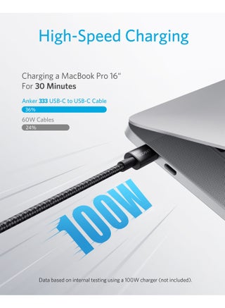 USB C to USB C Cable (3.3FT, 2Pack), Type C 100W Charger Cord Fast Charging for iPhone 17/16 Series,MacBook Pro 2020,Pixel and More(USB 2.0,Black) - view 4