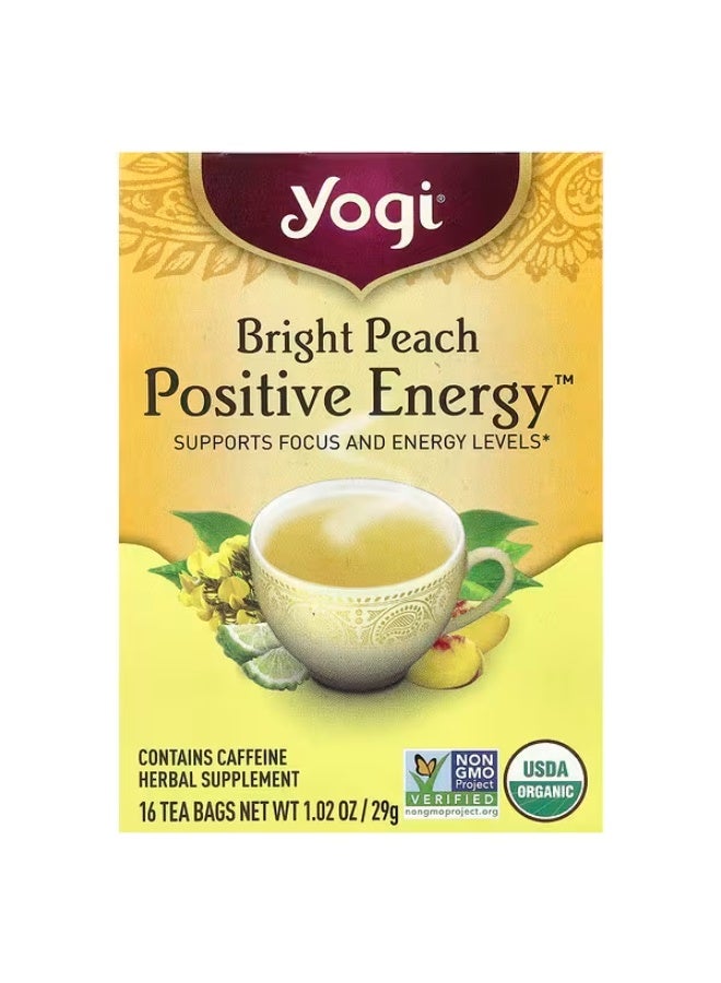 Yogi Tea, Positive Energy™, Bright Peach , 16 Tea Bags, 1.02 oz (29 g)