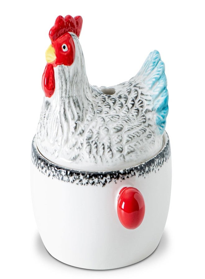 GABROC Chicken Shaped Ceramic Wave Microwave Cooker Hen Shaped Stone Wave Microwave Cooker Microwave Egg Cooker Multi-Functional Microwave Steamer & Pasta Cooker Casserole Saucepan Stew Cooker - Image 1