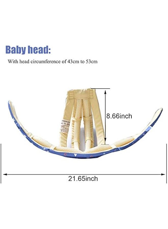 Generic Infant Baby Helmet, Toddler Soft Adjustable Cap When Learning to Walk, Children Walking Harnesses Hat for Running Crawling(Star Blue)  - Image 3