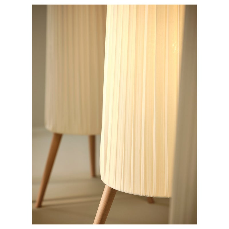 Baitique Pleated Shade Floor Lamp, Beech & White, 154 cm - Image 5