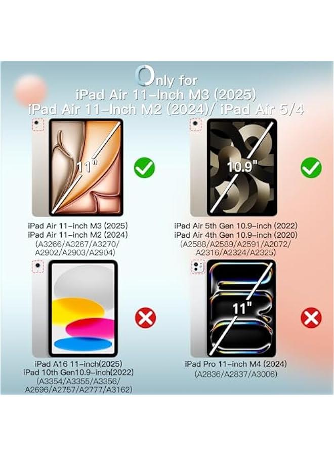 Case for iPad Air 11-Inch M3/M2 (2025/2024), iPad Air 5/4 (2022/2020 5th/4th Generation 10.9-Inch), Slim Stand Hard Back Shell Cover with Auto Wake/Sleep (Starlight) - Image 2