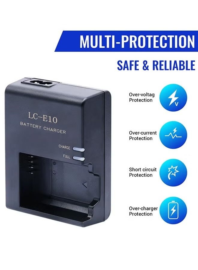 ZVEV LC-E10 Cameras Charger for LC-E10 LC-E10C LC-E10E Batteries for Canon EOS Rebel T7 T6 T5 T3 T100 4000D 3000D 2000D 1500D 1300D 1200D 1100D X50 X70 X80 X90 SLR Cameras Power Supply - Image 2