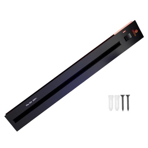Adivaa Adjustable Plug-in Power Track | Electrical Movable Sliding Rail Socket Power Track | Concealed Wall Mounted Extension for Home, Office, Multiple Tabletop Outlets 1 Year Warranty (Black, 60cm) - Image 1