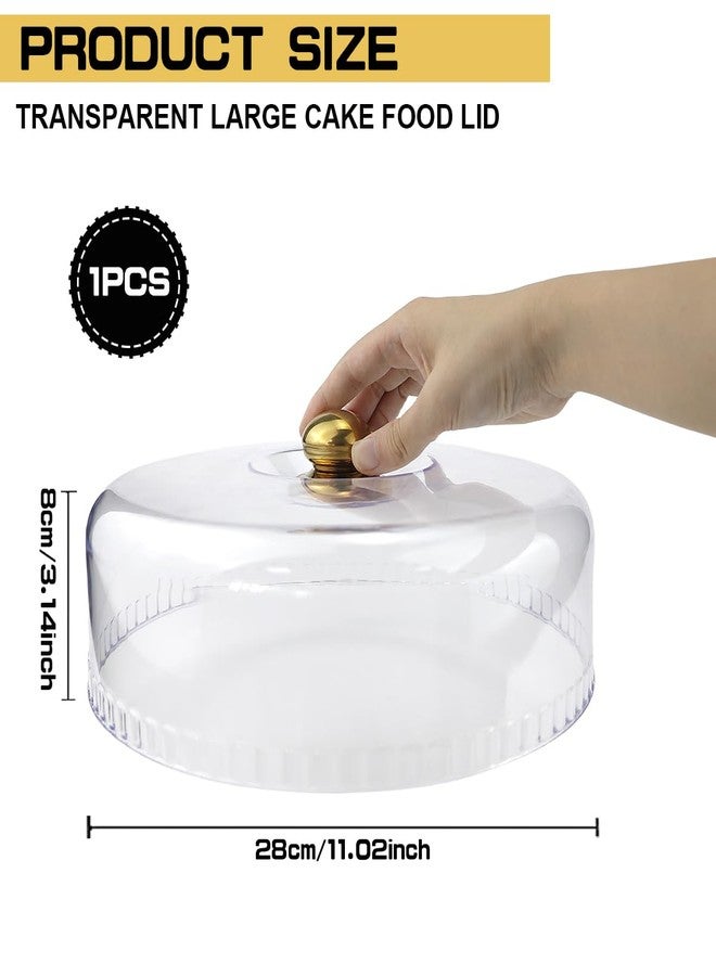 DOERDO DD DOERDO Cake Dome Cover 11inch Plastic Cake Stand Cover Round Display Cake Plate Serving Platter for Home Kitchen Party, 11x3.1inch - Image 2