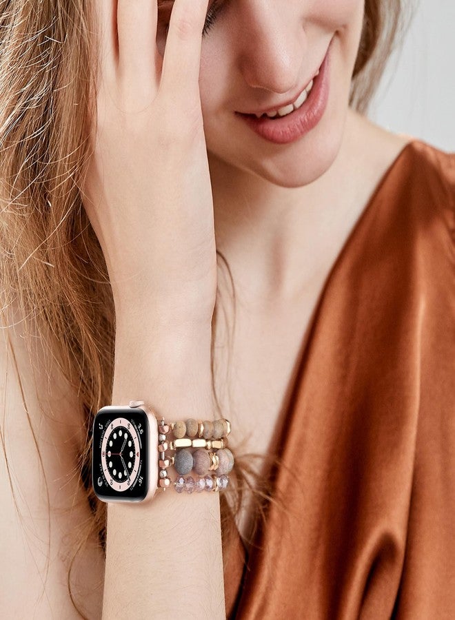 VISOOM Beaded Boho Bracelet Compatible for Apple Watch Band 40mm/38mm/41mm/42mm Iwatch Series 11 10 9 8 7 SE Series 6/5/4 Women Fashion Cute Handmade Crystal Beads Watch Strap for iPhone Bands 3/2/1 - Image 5
