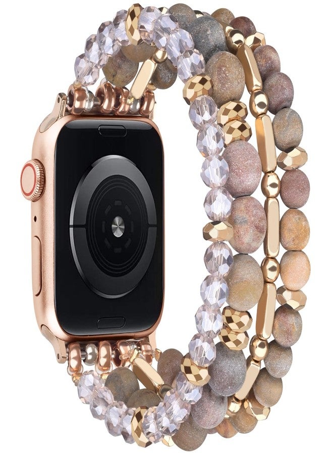 VISOOM Beaded Boho Bracelet Compatible for Apple Watch Band 40mm/38mm/41mm/42mm Iwatch Series 11 10 9 8 7 SE Series 6/5/4 Women Fashion Cute Handmade Crystal Beads Watch Strap for iPhone Bands 3/2/1 - Image 4