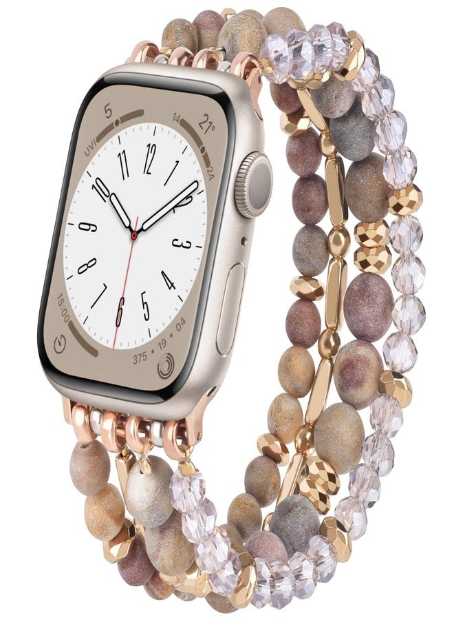 VISOOM Beaded Boho Bracelet Compatible for Apple Watch Band 40mm/38mm/41mm/42mm Iwatch Series 11 10 9 8 7 SE Series 6/5/4 Women Fashion Cute Handmade Crystal Beads Watch Strap for iPhone Bands 3/2/1 - Image 1