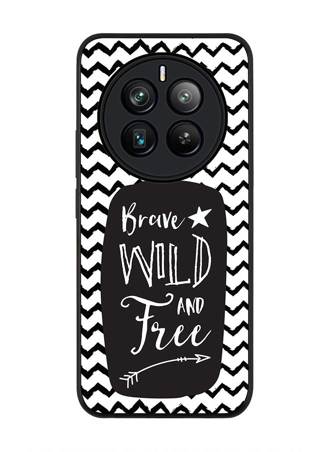 Stylizedd Rugged Black edge case for Realme 12 Pro / Realme 12 Pro Plus 5G, Slim fit Soft Case Flexible TPU Gel Thin Cover -  Brave, Wild And Free  - Image 1