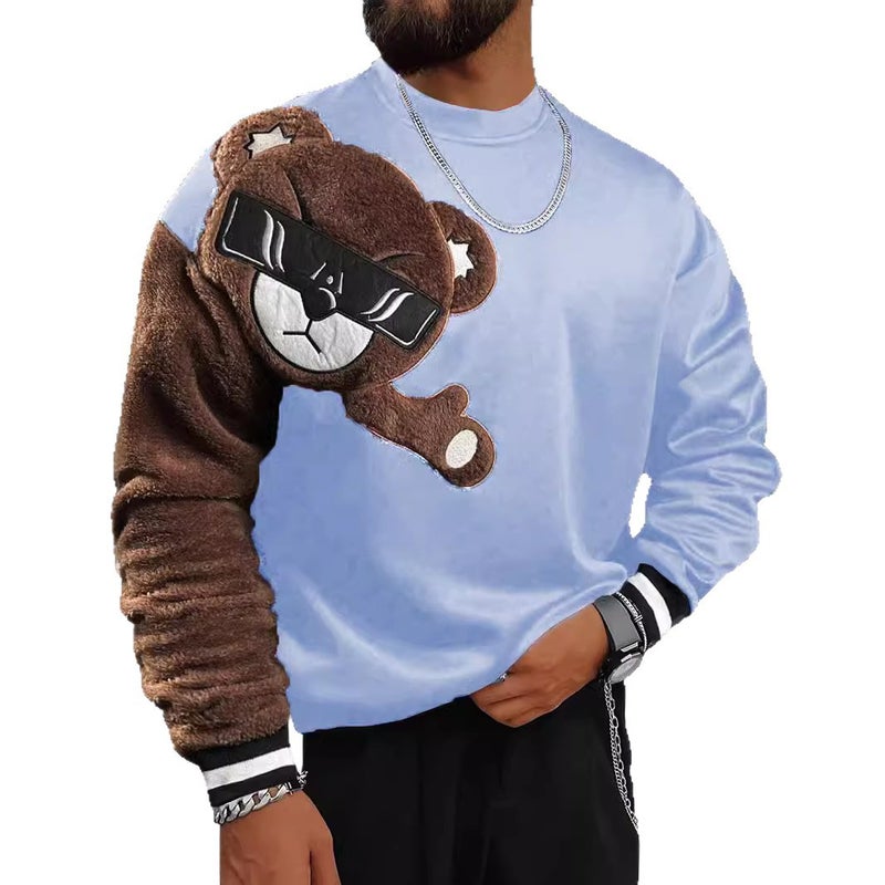 Men's Cartoon Print Sweatshirt Long Sleeve Crew Neck Pullover - Image 5