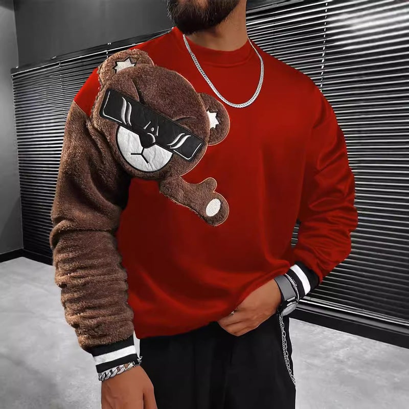 Men's Cartoon Print Sweatshirt Long Sleeve Crew Neck Pullover - Image 2