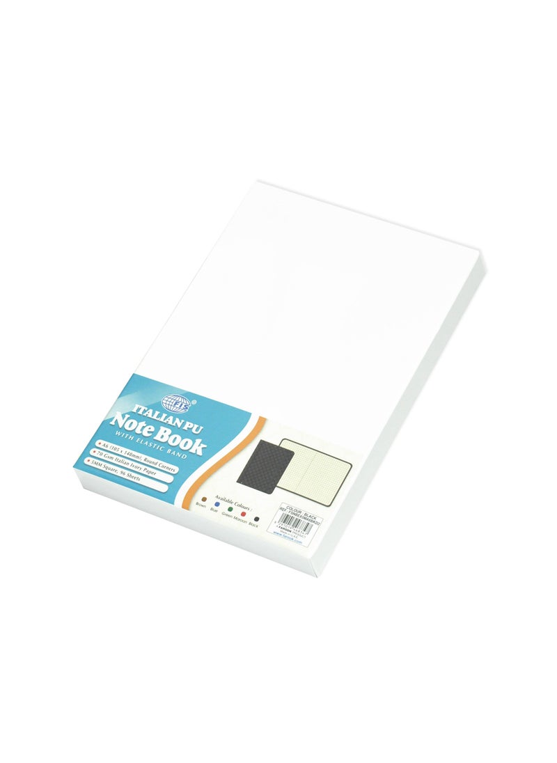 A6 PU Cover Notebook With Elastic Band BLACK