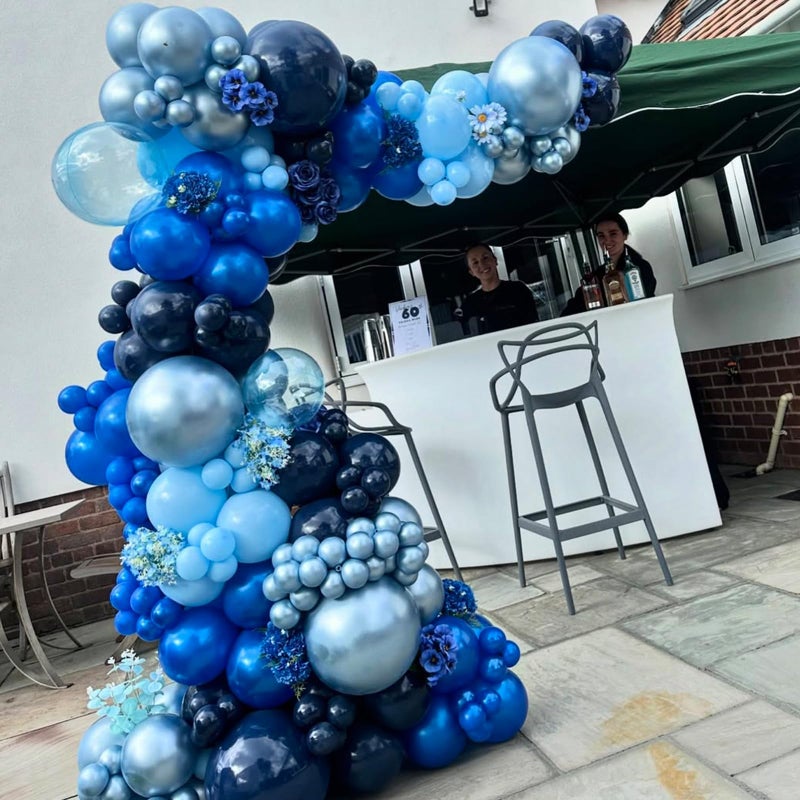 YMSZ Blue and Silver Balloons, 67pcs 12 Inch Navy Blue Balloon Metallic Silver Confetti Balloons for Birthday, Graduation, Baby Shower Party Decorations - Image 5